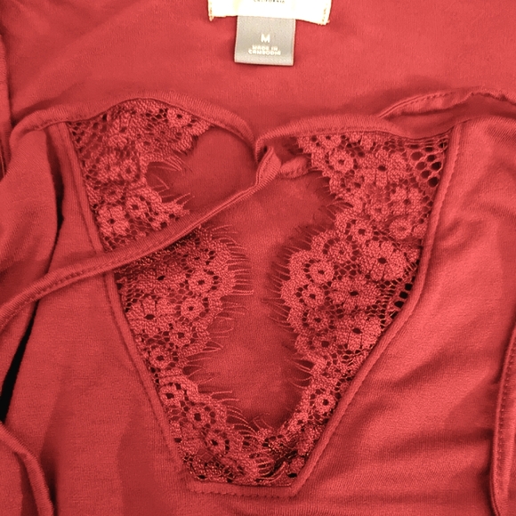 ❤️Old Navy Long Sleeve Burgundy/Maroon Top - Picture 5 of 8